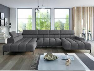 Coltar extensibil modern PLAZA XL, sezlong stanga, stofa catifelata gr