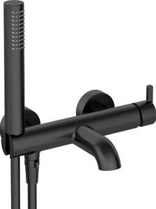 Deante Silia, baterie de baie de perete cu set de duș manual, negru mat, DEA-BQS_N11M