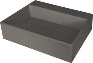 Lavoar de granit Deante Correo, cu blat, cu raft sub baterie și placă de acoperire 500x400x130 mm, antracit, CQR_TU5M