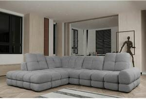 Coltar extensibil 3m TOLLO L, sezlong stanga, stofa catifelata gri - R