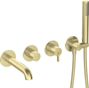 Deante Silia, baterie de baie ascuns cu 4 orificii cu set de dus, auriu mat, DEA-BQS_R18P