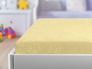 Cearsaf Frotir pentru patut cu elastic 70x140 cm galben