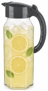 Carafa Pufo Summery din sticla cu capac, pentru apa, limonada sau suc, 1.5 L, transparent