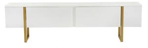 Comoda TV SERENITY, alb/auriu, PAL/metal, 180x30x50 cm