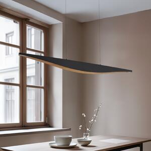 Lucande Lampă suspendată LED Clavit, negru, 140 cm, dimabilă, reglabil, Negru, Camera de zi / sufragerie, Metal, Modern