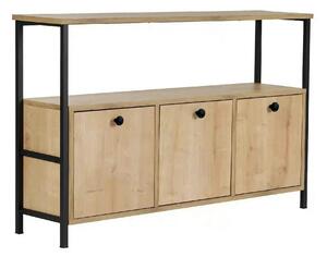 Comoda SOLACE, stejar/negru, PAL/metal, 120x30x77 cm