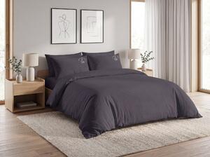 Lenjerie de pat din bumbac PLAIN BEAUTY gri inchis Dimensiune lenjerie de pat: 60 x 70 cm | 140 x 220 cm