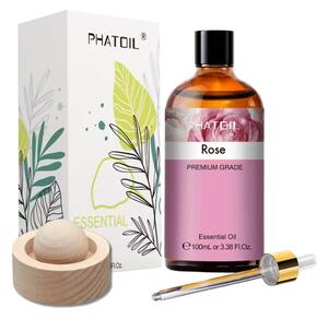 Phatoil Premium Ulei Esențiale – Cadou cu odorizant din lemn 100 ml – Trandafir