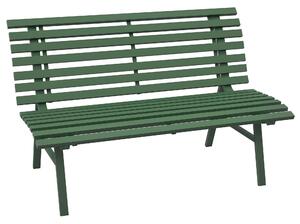 Outsunny Bancă pentru Grădină, Banca de Exterior pentru Terasă cu Șezut și Spătar cu Lamele, 123x67x79 cm, Verde | Aosom Romania