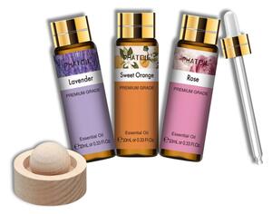 Phatoil set de 3 ulei esențiale pentru difuzoare, cu odorizant din lemn cadou, 3×10 ml