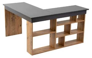 Birou VESPER, gri antracit/pin atlantic, PAL melaminat, 130x120x72 cm