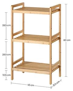Raft baie, Songmics, Natural, 45x31.5x79.5 cm