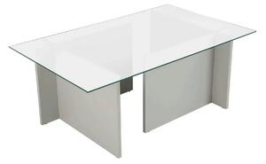 Masuta cafea VETRINO, gri/transparent, sticla/PAL, 105x65x40 cm