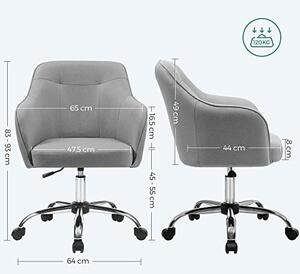 Scaun de birou, Songmics, Gri, 65x69x(83-93) cm