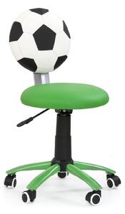 Scaun de birou pentru copii GOL, verde/alb/negru, piele ecologica, 39x