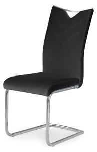 Scaun tapitat K224, negru/crom, piele ecologica/metal, 44X54X100 CM