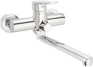 Deante Tubo, baterie pentru cada montată pe perete cu braț prelungit 339 mm, crom, DEA-BUT_056M