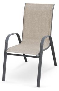 Scaun de gradina MOSLER, gri, plasa/otel, 55x72x95x40 cm