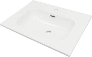 Deante Tubo, chiuveta ceramica incorporabila 603x460x175mm, alb lucios, DEA-CTU_6U6W