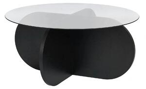 Masuta cafea AERIS, negru/fumuriu, PAL/sticla, 75x75x35 cm