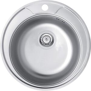 Deante Twist, chiuvetă blat din oțel inoxidabil cu 1 cameră B/O 490x170 3,5" + sifon, model satinat cu guler, ZHC_0803
