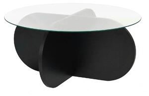 Masuta cafea AERIS, negru, PAL/sticla, 75x75x35 cm