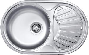 Deante Twist, chiuvetă blat din oțel inoxidabil cu 1 cameră Z/O 770x480x165 3.5" + sifon, model decor, ZEU_311B