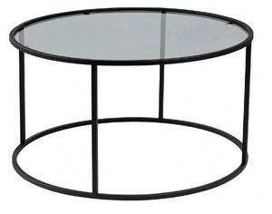 Masuta cafea AURUM, negru, sticla/metal, 80x80x43 cm