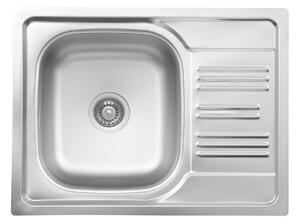 Deante Xylo, chiuvetă blat din oțel inoxidabil cu 1 cameră Z/KO 580x435x160 3.5" + sifon, model satinat, ZEX_011A