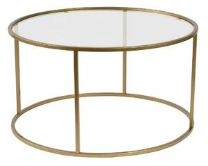 Masuta cafea AURUM, auriu, sticla/metal, 80x80x43 cm