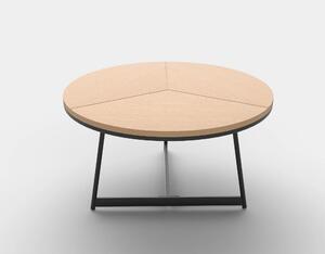 Masuta cafea KARIDA, stejar natural/negru, 80x80x41 cm