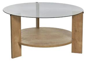 Masuta cafea CLARA, stejar safir/fumuriu, PAL/sticla, 75x75x40 cm