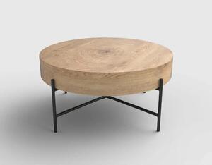 Masuta cafea BROOKLYN, stejar natural/negru, 80x80x37 cm