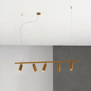 Cremasco Lampă suspendată 7531, alamă brunată, 5 becuri, GU10, reglabil, Bronz / Alamă Veche, Camera de zi / sufragerie, Alamă, Modern
