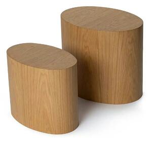 Set 2 masute ELIPSE, stejar, 48x33x41/40x24x33 cm