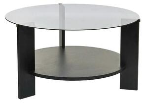Masuta cafea CLARA, negru/fumuriu, PAL/sticla, 75x75x40 cm