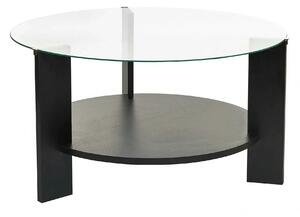 Masuta cafea CLARA, negru, PAL/sticla, 75x75x40 cm