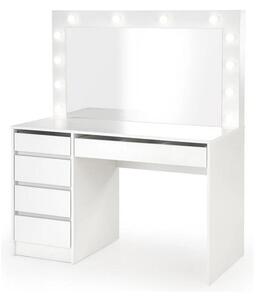 Masa de toaleta HOLLYWOOD XL, alb, PAL furniruit, cu oglinda, 120x55x1
