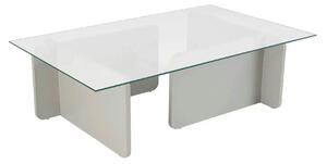 Masuta cafea FLAVIO, gri/transparent, PAL/sticla, 105x65x30 cm