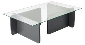 Masuta cafea FLAVIO, gri antracit/transparent, PAL/sticla, 105x65x30 c