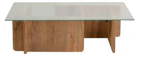 Masuta cafea FLAVIO, pin/transparent, PAL/sticla, 105x65x30 cm
