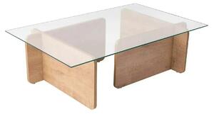 Masuta cafea FLAVIO, stejar miere/transparent, PAL/sticla, 105x65x30 c