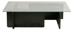 Masuta cafea FLAVIO, negru/transparent, PAL/sticla, 105x65x30 cm