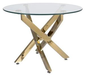 Masuta AGIS A, auriu, sticla/metal, 60x60x45 cm