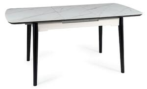 Masa extensibila APOLLO, alb cu efect de marmura/negru, 150/190x90x76