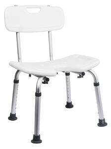 BISK Erga Handicap PRO, scaun de baie dreptunghiular cu spatar 495x545x840 mm, alb, ERG-07658