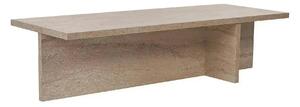 Masuta cafea HARBOR, bej cu efect de piatra travertin, PAL, 120x45x30