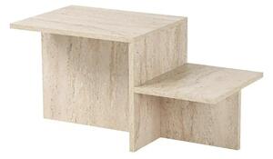 Masuta cafea HARMONY, bej cu efect de piatra travertin, PAL, 80x40x40