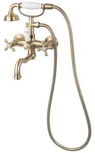 F-Design Lacrima, baterie baie cu set de duș manual, retro bronz, FD1-LRA-11-66