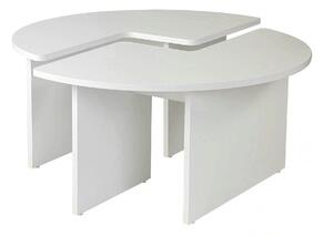 Masuta cafea MOIRA, alb natural, PAL, 90x90x41 cm